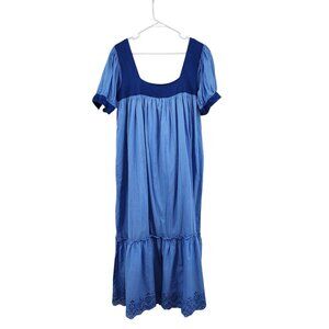 Urban Outfitters Women's Mumu Puff Short Sleeve Square Neck Maxi Dress Sz L